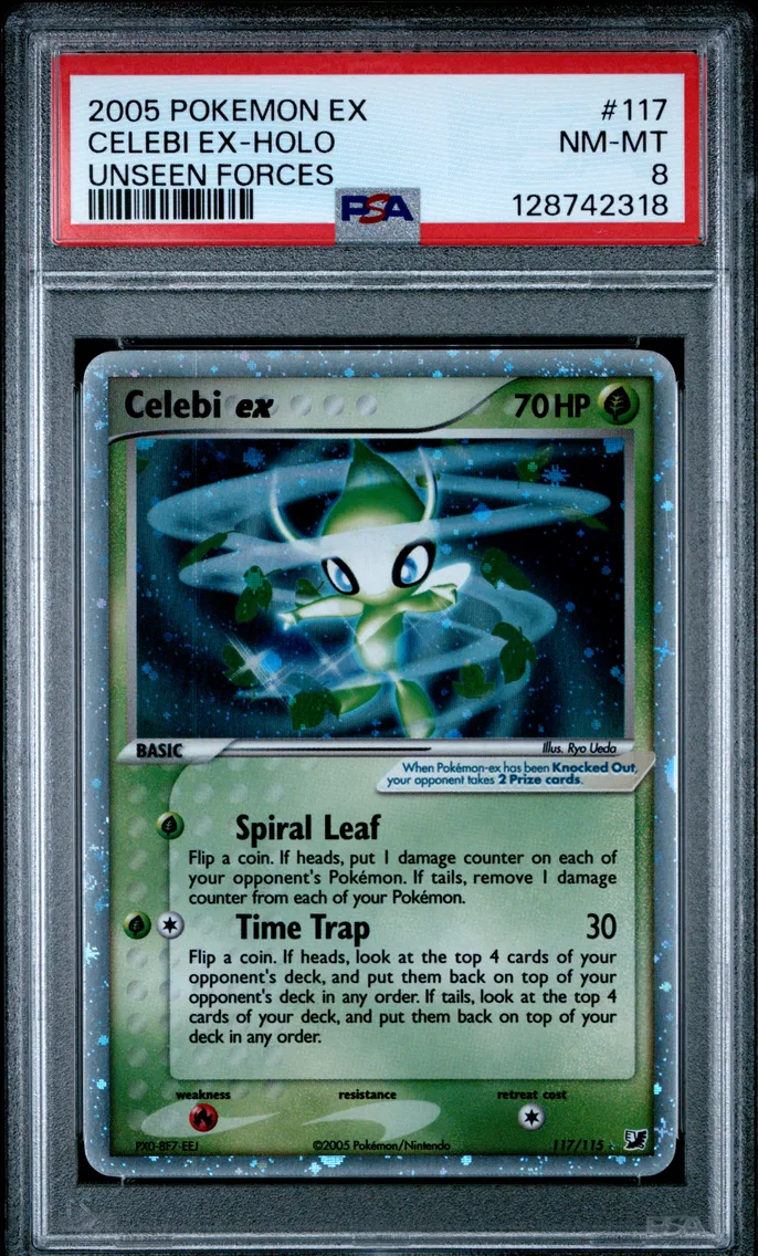 2005 #117 Celebi EX-Holo PSA 8 EX Unseen Forces