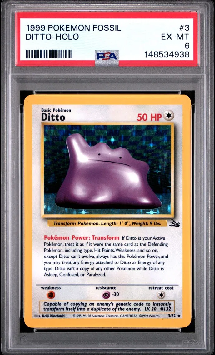 1999 #3 Ditto-Holo PSA 6 Fossil Pokemon