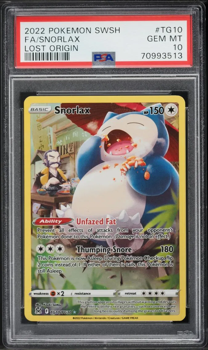 2022 #TG10 Full Art/Snorlax PSA