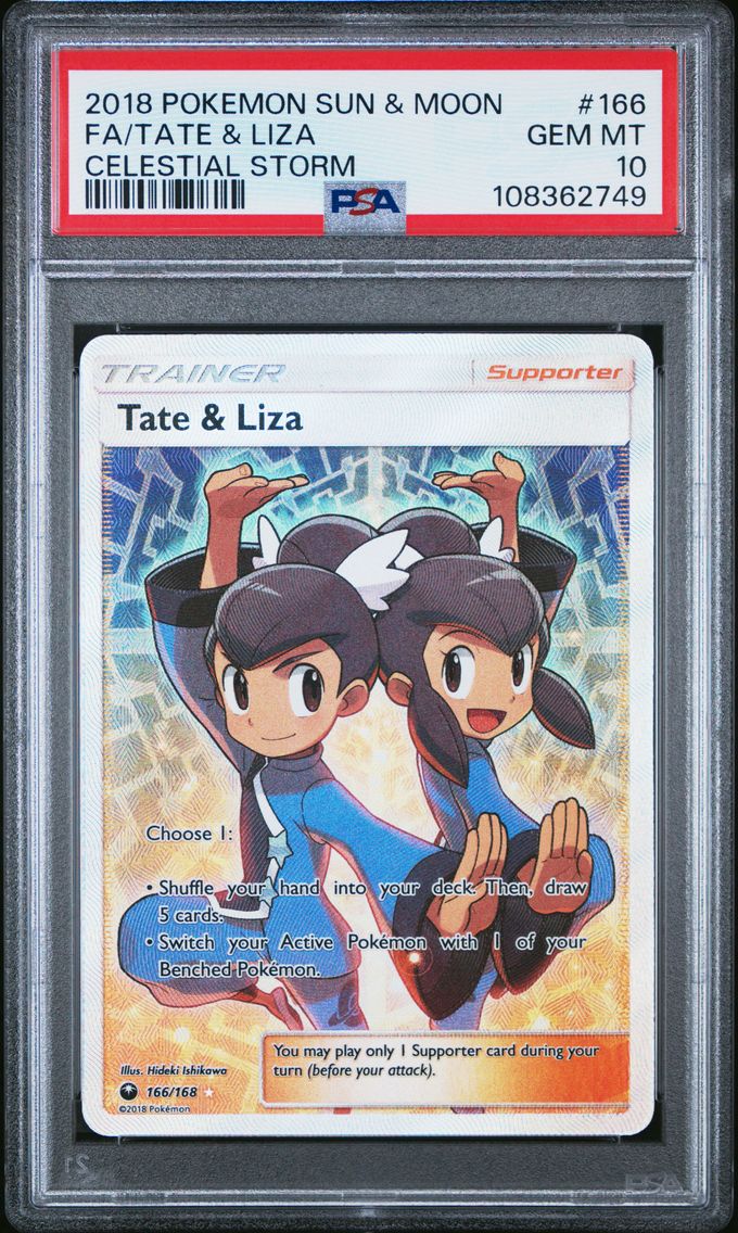 2018 #166 Full Art/Tate & Liza PSA 10 Sun & Moon Celestial Storm Pokemon