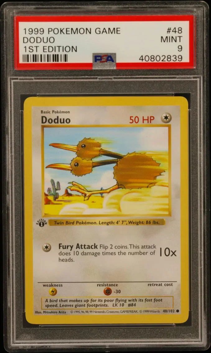 1999 #48 Doduo 1st Edition PSA 9 Game