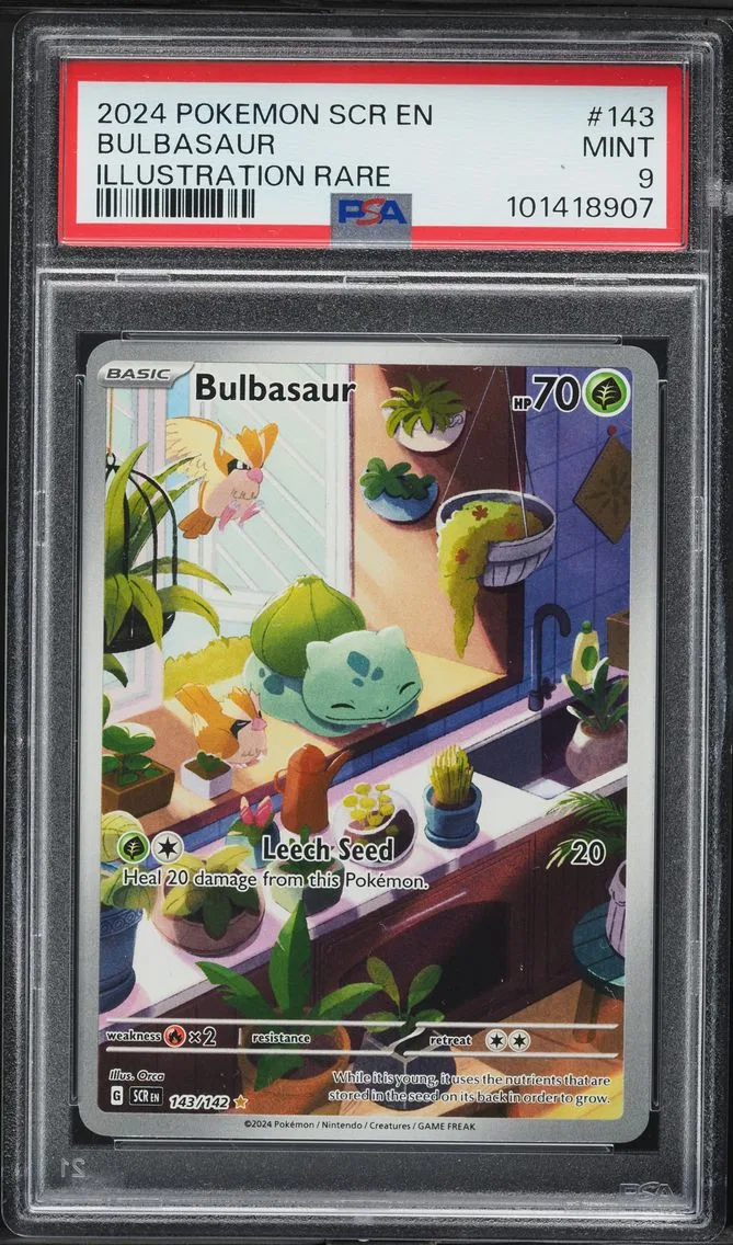 2024 #143 Bulbasaur PSA 9 Scr EN-Stellar Crown Pokemon