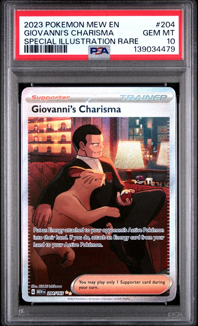 2023 #204 Giovanni's Charisma PSA 10 Mew EN-151