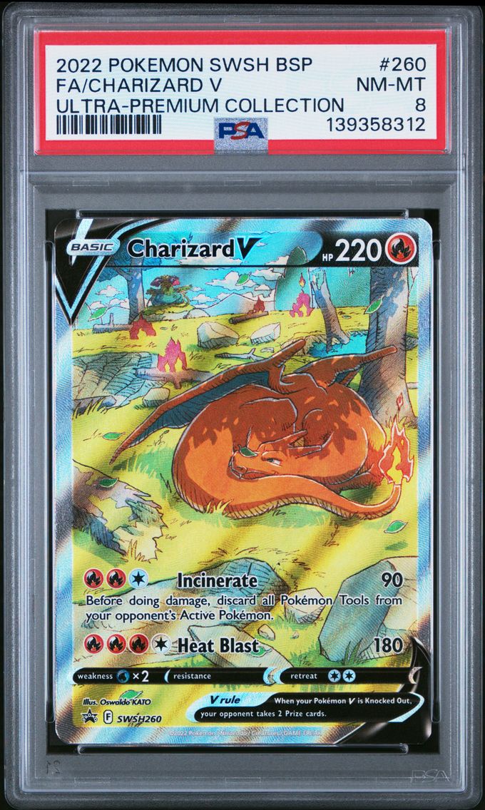 2022 #260 Full Art/Charizard V PSA 8 Swsh Black Star Promo Pokemon