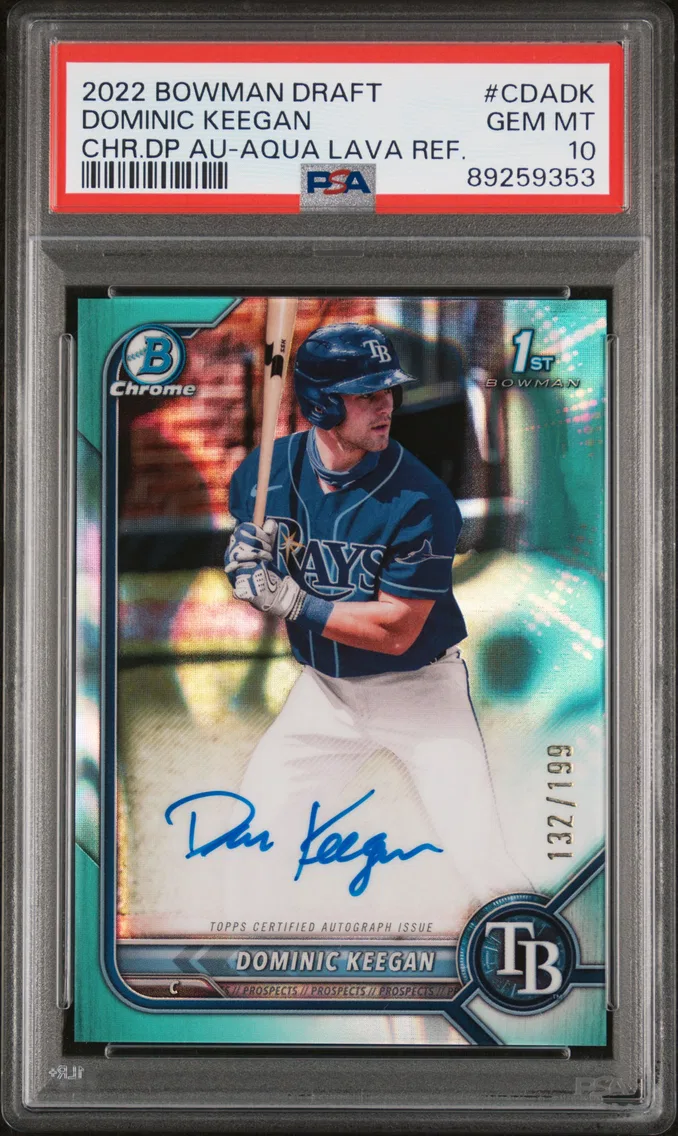 2022 #CDADK Dominic Keegan PSA 10 Bowman Draft Chrome Draft Pick Autographs