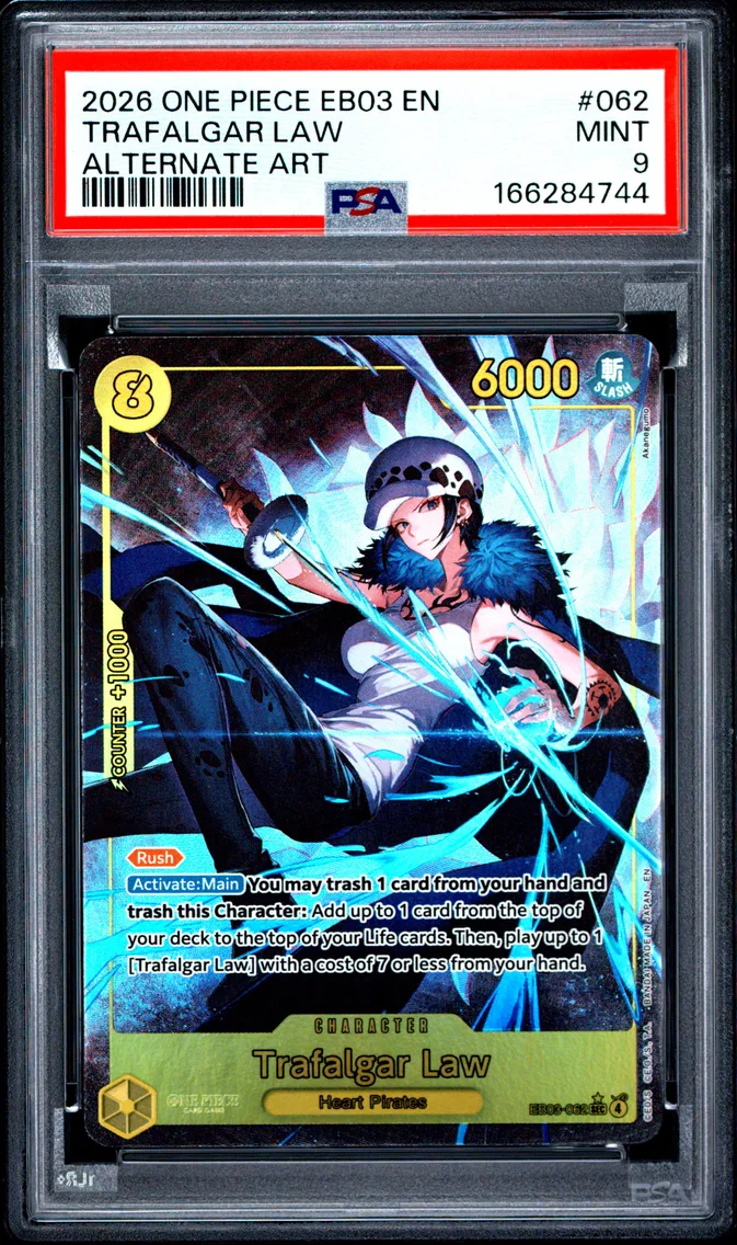 2026 #062 Trafalgar Law PSA 9 One Piece EB03-Extra Booster -One Piece Heroines Edition-