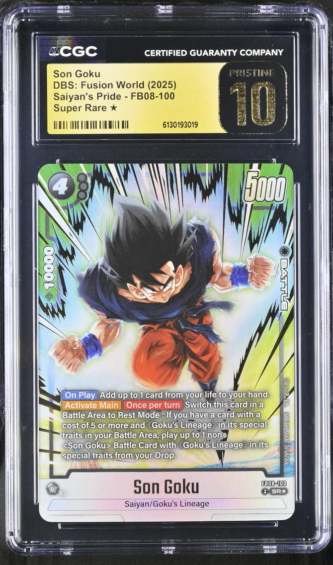 2025 #FB08-100 Son Goku CGC 10 Pristine (FB08) Saiyan's Pride - English