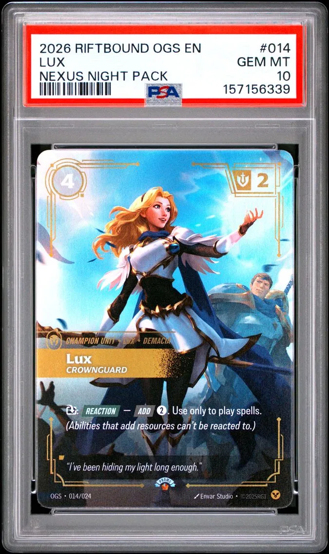 2026 #014 Lux - Crownguard PSA 10 Riftbound: League of Legends Ogs-Origins Proving Grounds