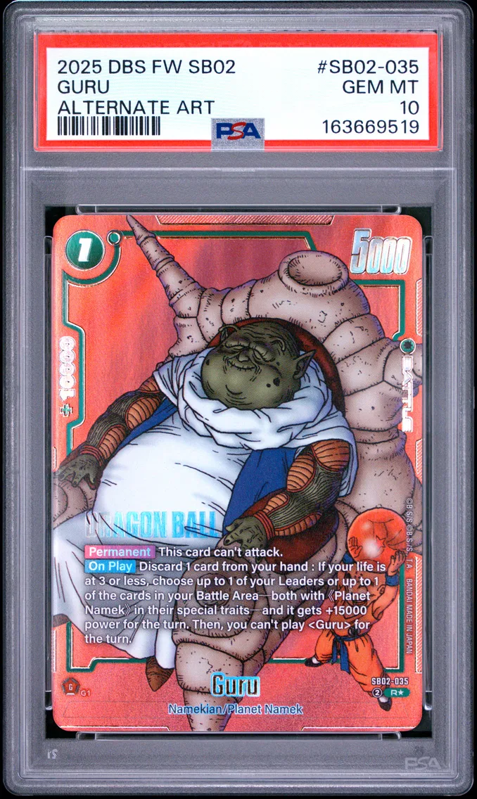 2025 #SB02-035 Guru PSA 10 Dragon Ball Super Card Game Fusion World Manga Booster 02