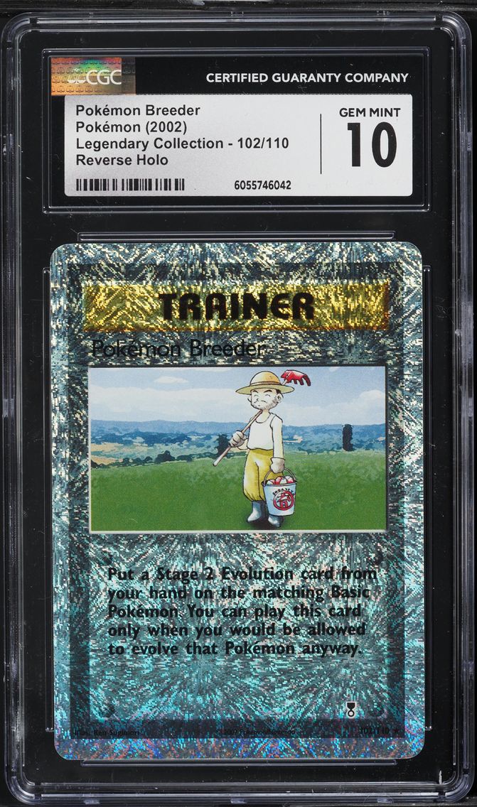 2002 #102 Pokemon Breeder-Reverse Foil CGC 10 Legendary Collection Pokemon