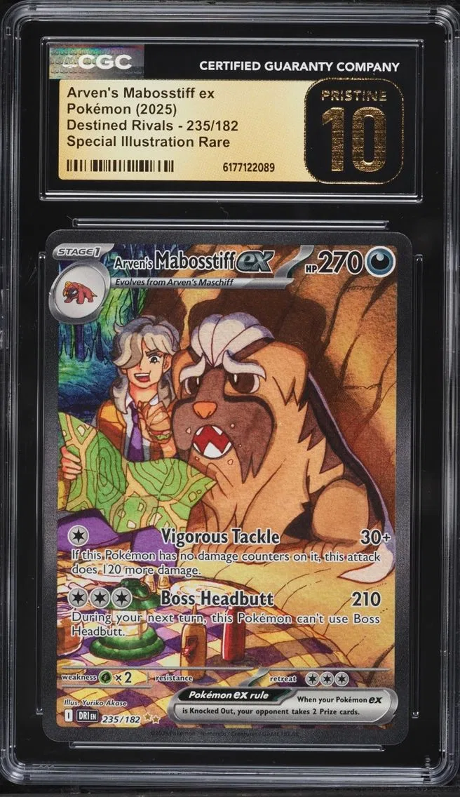 2025 Pokemon Scarlet & Violet Destined Rivals SIR Arven's Mabosstiff EX #235 CGC 10 PRISTINE