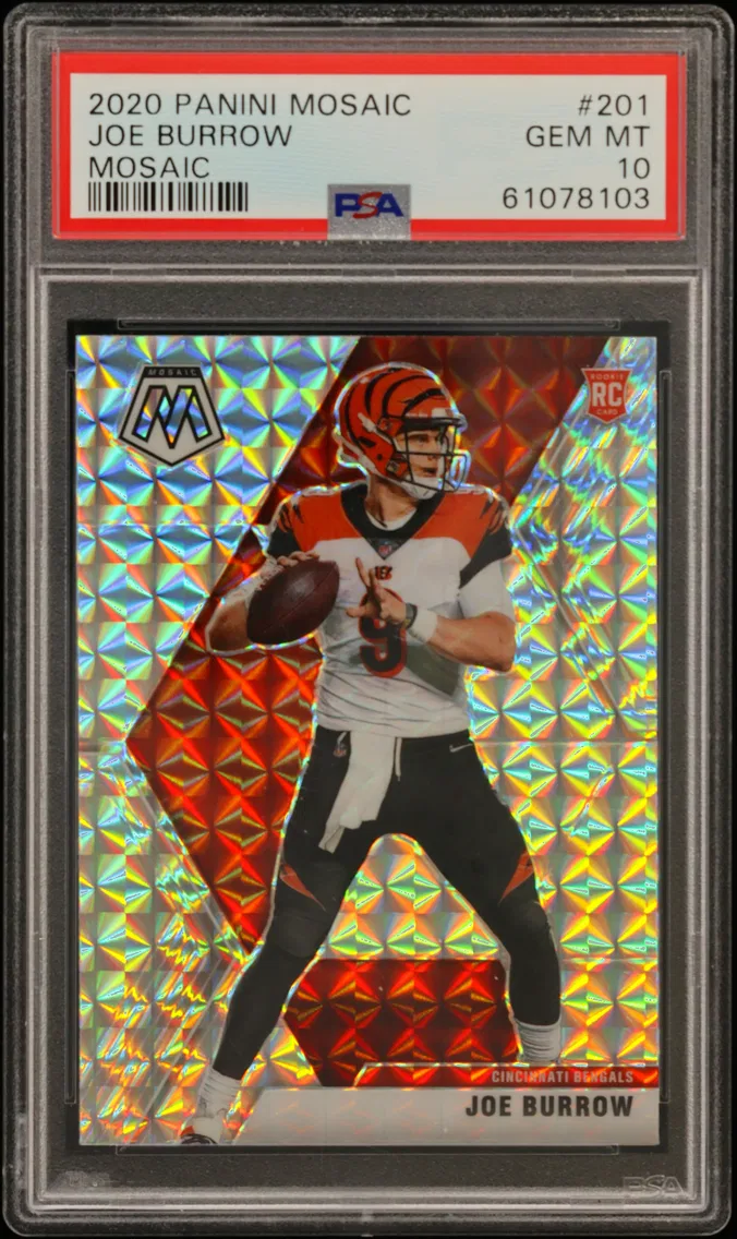 2020 #201 Joe Burrow PSA 10 Panini Mosaic