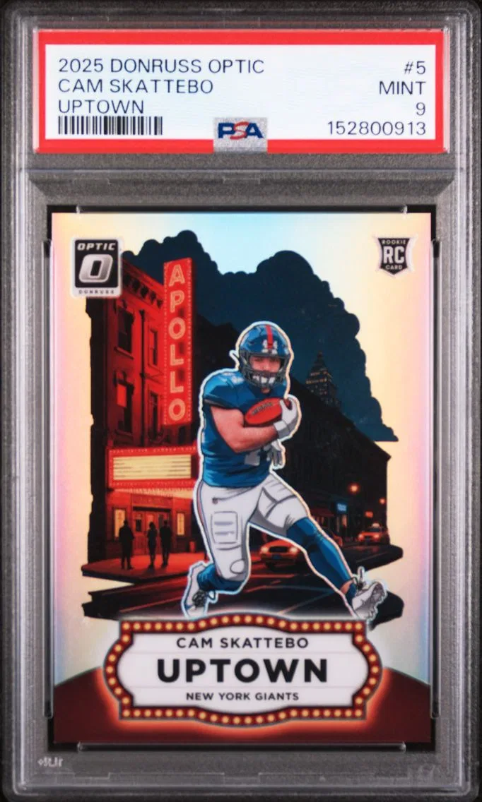 2025 #5 Cam Skattebo PSA 9 Panini Donruss Optic Uptown