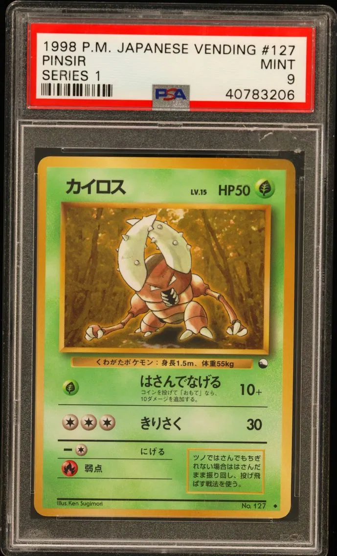 1998 Pokemon Japanese Vending Pinsir Japanese Vending #127 PSA 9