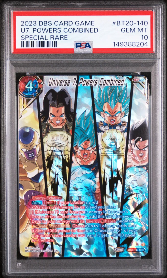 2023 #BT20-140 Universe 7, Powers Combined PSA 10 Dragon Ball Super Card Game Series 20 Power Absorbed