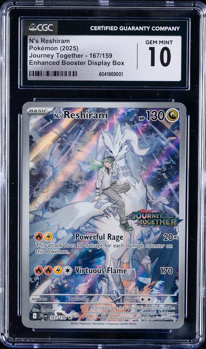 2025 #167 N's Reshiram 2025 CGC 10 Gem Mint JOURNEY TOGETHER POKEMON