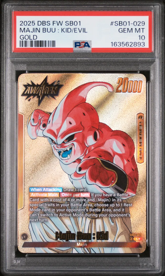 2025 #SB01-029 Majin Buu : Evil/Majin Buu : Kid PSA 10 Dragon Ball Super Card Game Fusion World Manga Booster 01