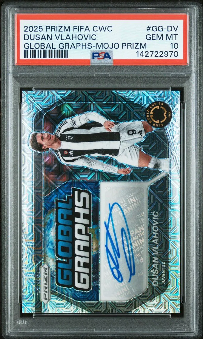 2025 #GG-DV Dusan Vlahovic PSA 10 Panini Prizm FIFA Club World Cup Global Graphs
