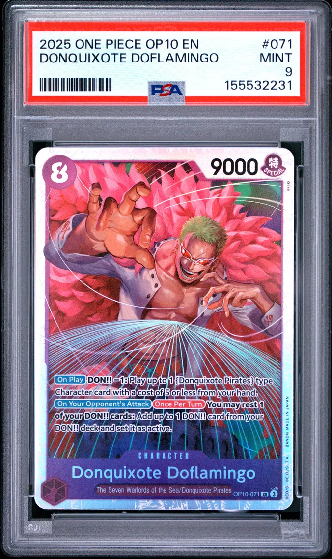 2025 #071 Donquixote Doflamingo PSA 9 One Piece OP10-Royal Blood