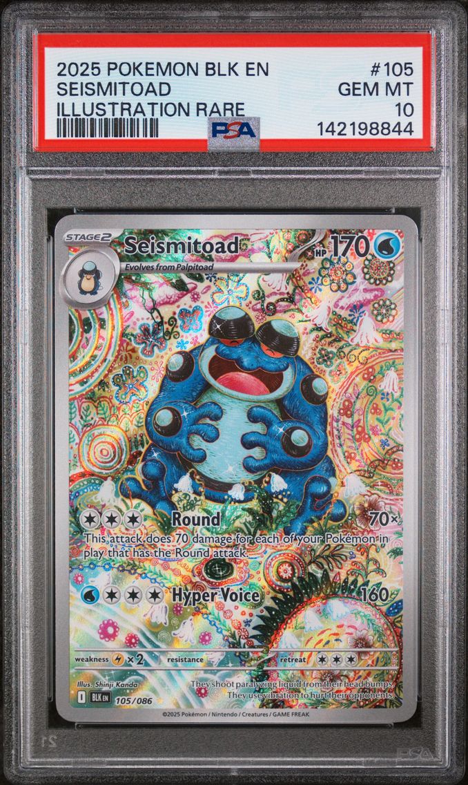 2025 #105 Seismitoad PSA 10 Blk 