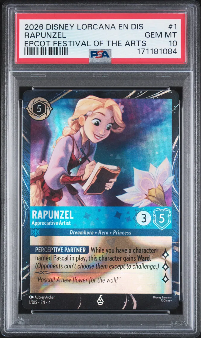 2026 #1 Rapunzel - Appreciative Artist PSA 10 Disney Lorcana EN Dis-Magical Places Promo