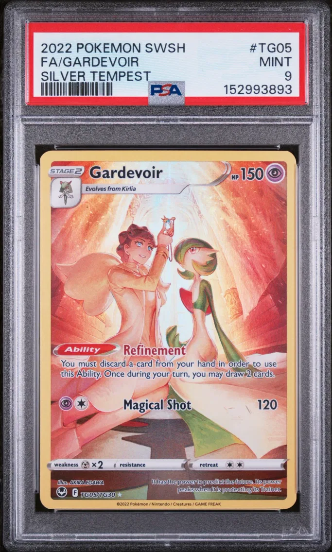 2022 Pokemon Sword & Shield Silver Tempest Full Art/Gardevoir Sword & Shield Silver Tempest #TG05 PSA 9