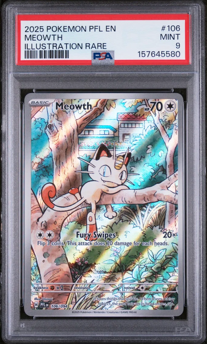 2025 #106 Meowth PSA 9 Pfl EN-Phantasmal Flames