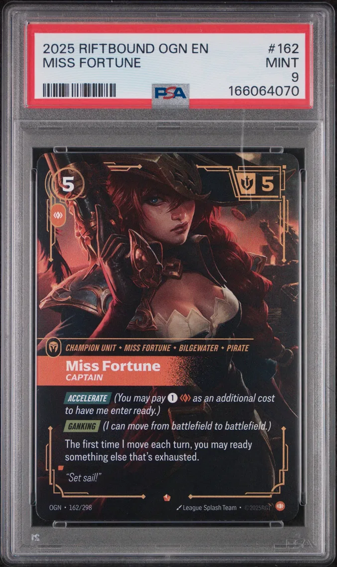 2025 #162 Miss Fortune - Captain PSA 9 Riftbound: League of Legends Ogn-Origins