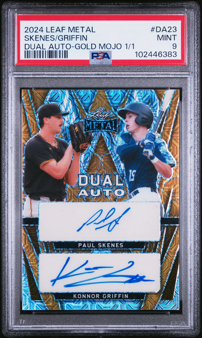 2024 #DA23 Konnor Griffin/Paul Skenes PSA 9 Leaf Metal Dual Autographs