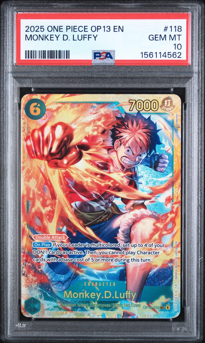 2025 #118 Monkey D. Luffy PSA 10 One Piece OP13-Carrying on His Will