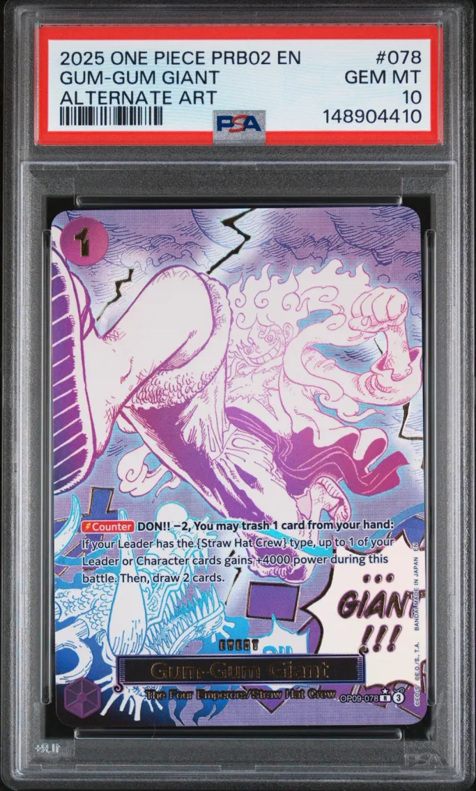 2025 #078 Gum-Gum Giant PSA 10 One Piece PRB02-Premium Booster -One Piece Card the Best- Vol.2