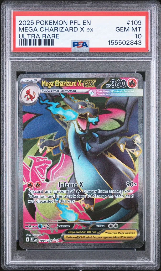 2025 #109 Mega Charizard X EX PSA 10 Pfl EN-Phantasmal Flames