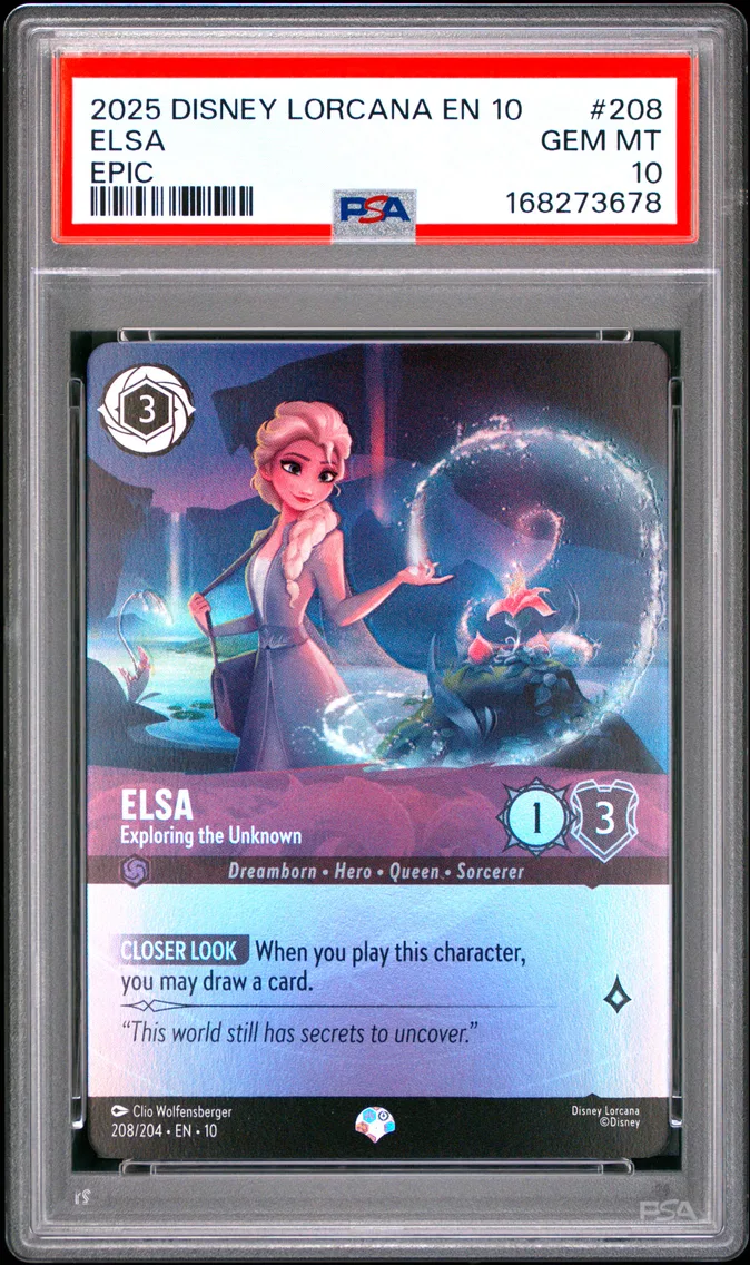 2025 #208 Elsa - Exploring the Unknown PSA 10 Disney Lorcana EN 10-Whispers in the Well
