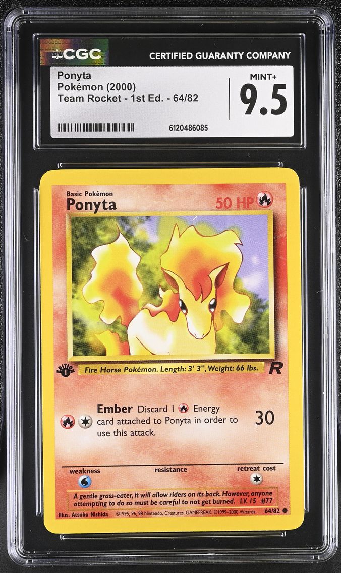 2000 #64 Ponyta CGC 9.5 Team Rocket - 1st Edition - English