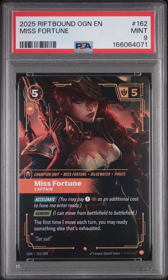 2025 #162 Miss Fortune - Captain PSA 9 Riftbound: League of Legends Ogn-Origins