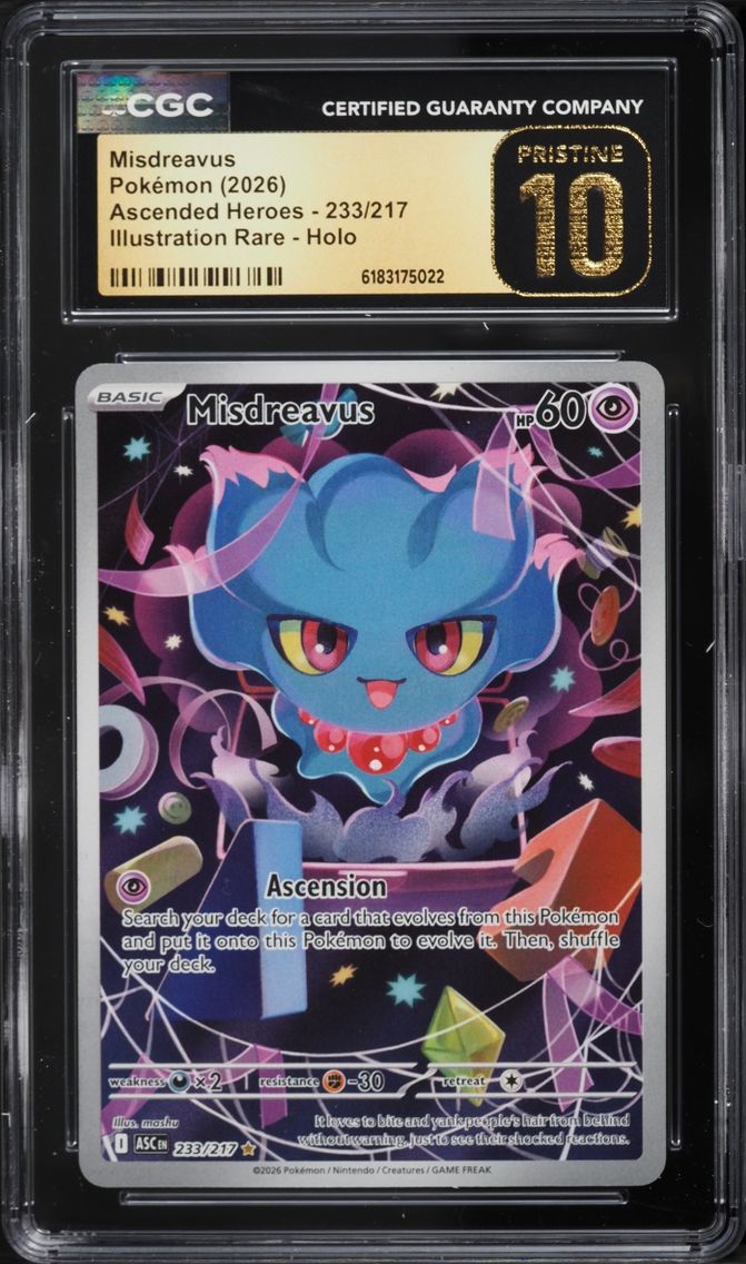 2026 #233 Misdreavus CGC 10 Pokemon Mega Evolution Ascended Heroes IR