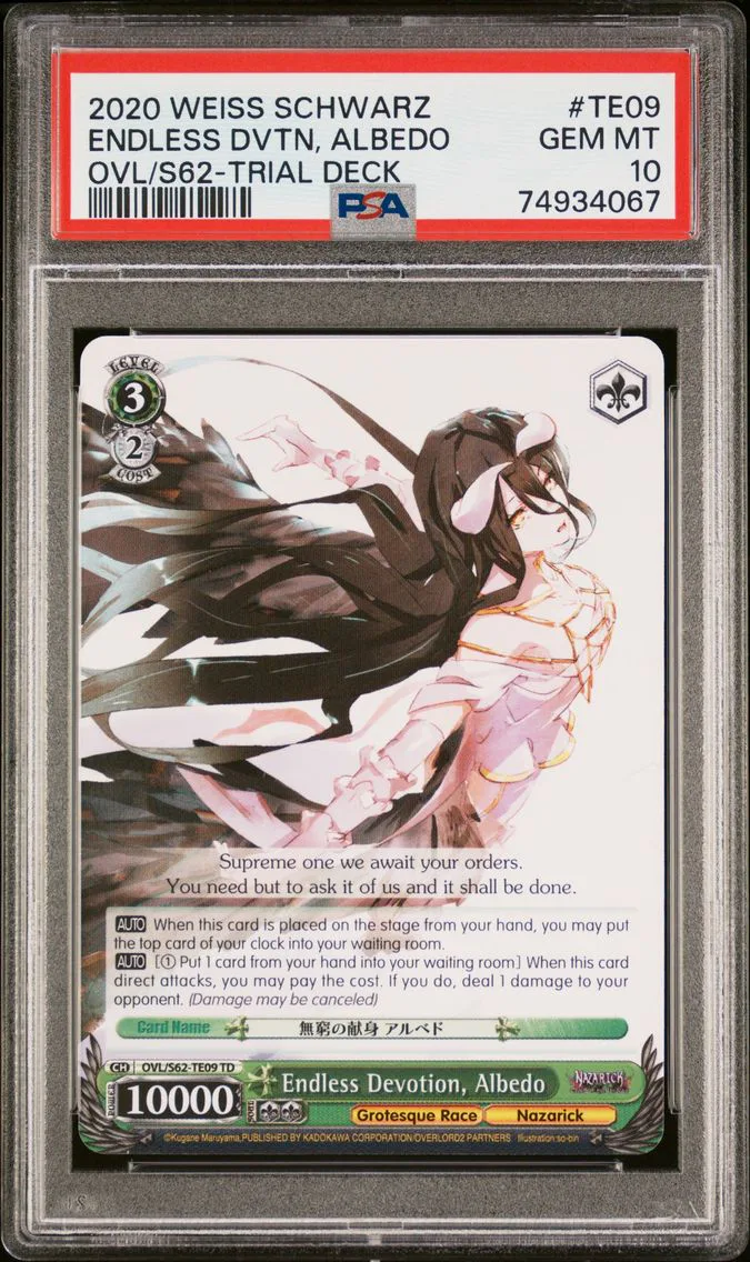 2020 #TE09 ENDLESS DVTN, ALBEDO PSA 10 Weiss Schwarz Nazarick: Tomb of the Undead