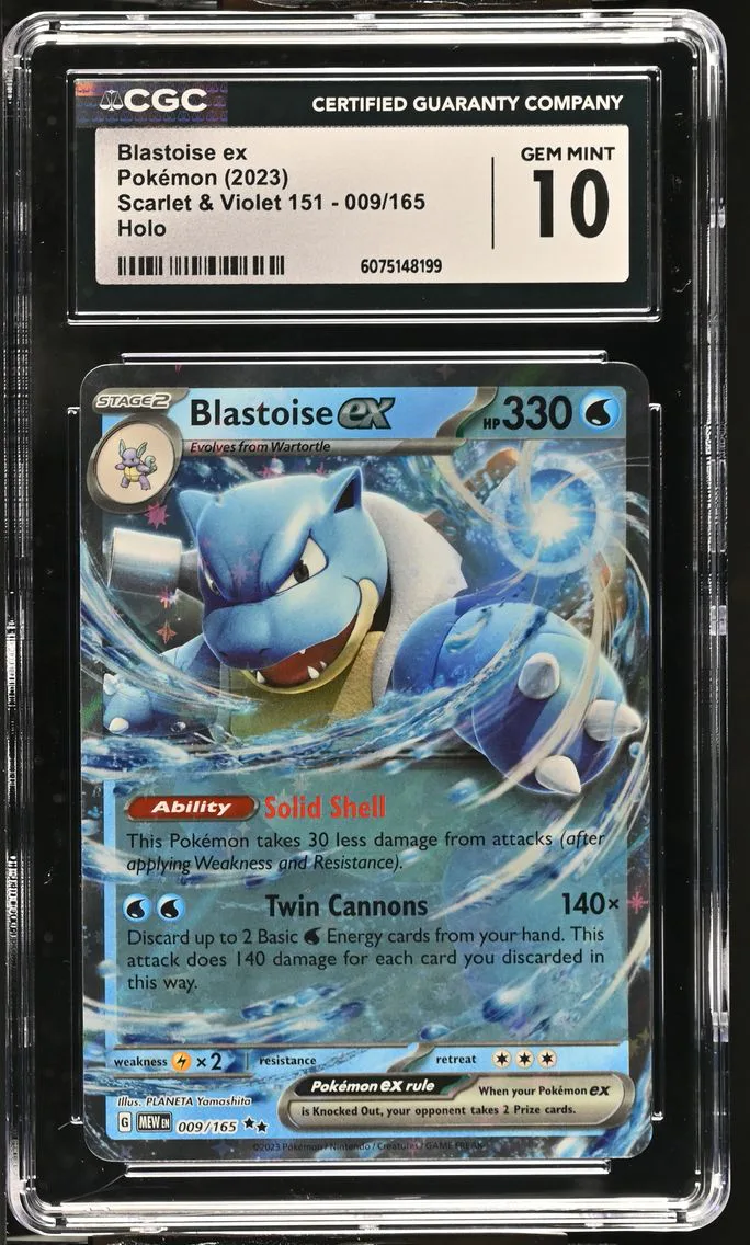 2023 Scarlet & Violet 151 - MEW EN - English Blastoise ex #009 CGC 10