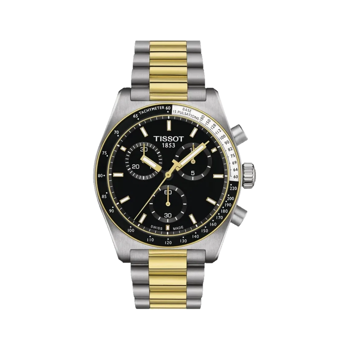 Tissot PR516 Quartz Chronograph Two-Toned 40mm - Black on Bracelet