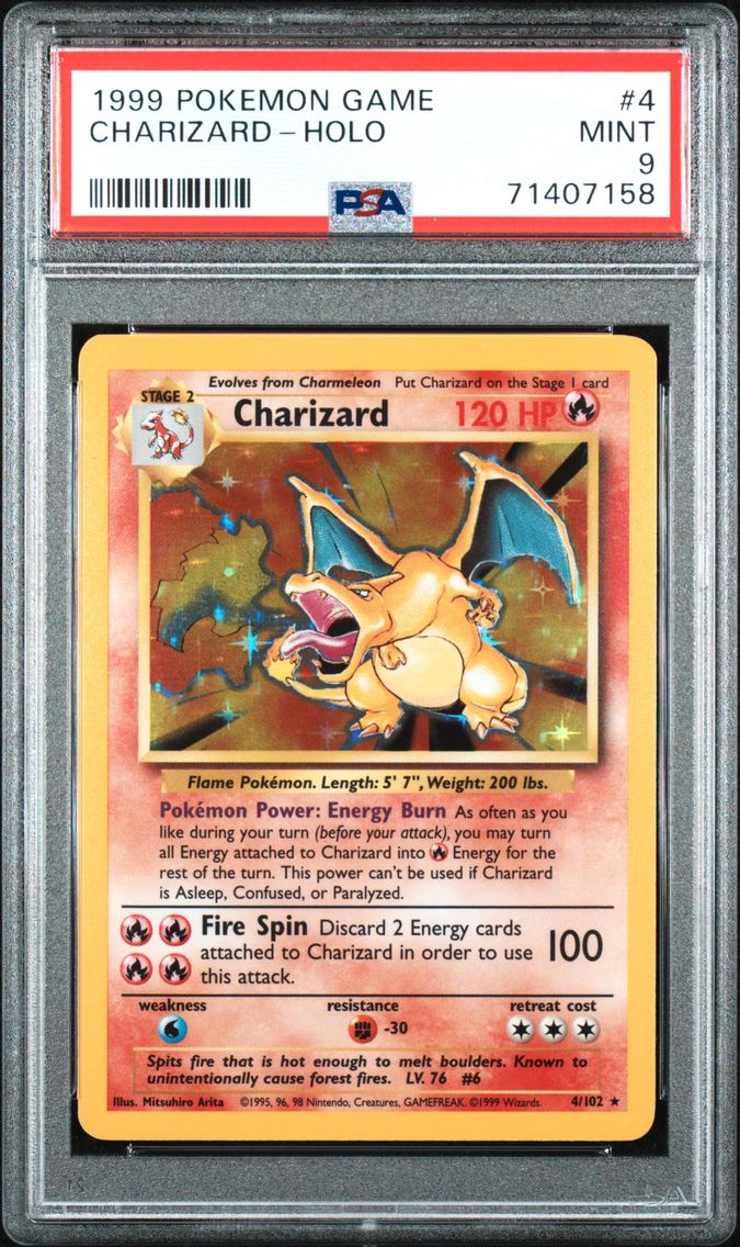 1999 #4 Charizard-Holo PSA 9 Gam