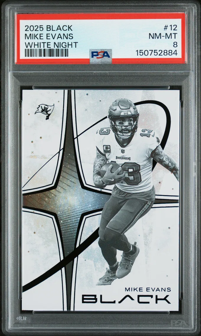 2025 #12 Mike Evans PSA 8 Panini Black White Night