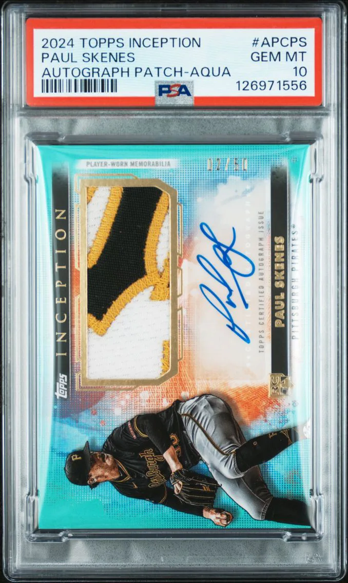 2024 #APCPS Paul Skenes PSA 10 Topps Inception Autograph Patch Baseball