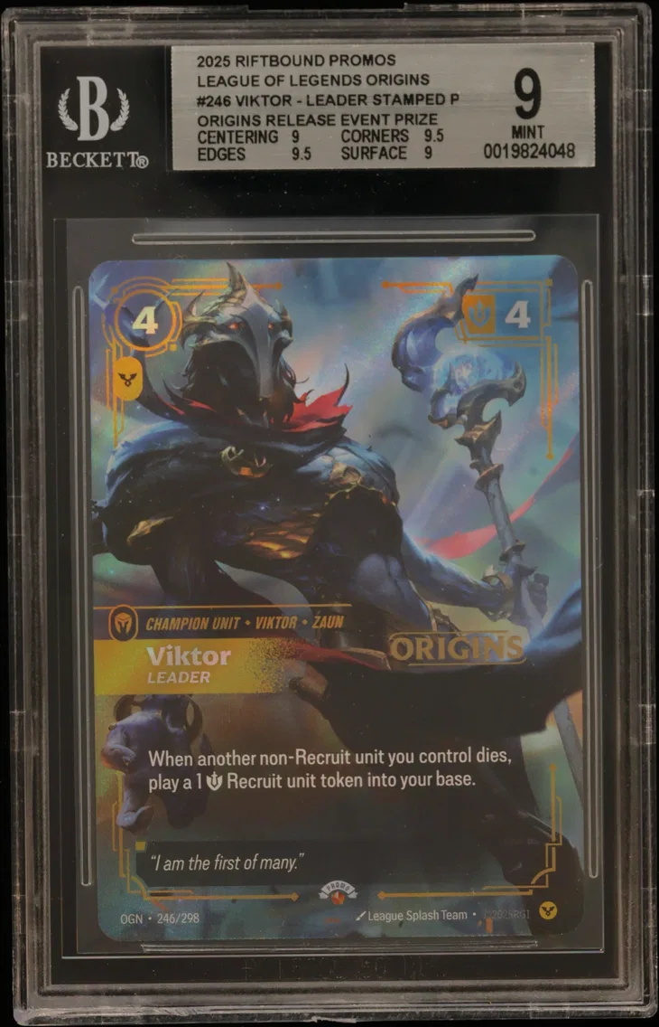 2025 #246 Viktor - Leader STAMP P/(Origins Release Event Prize Pack) BGS 9 Riftbound: League of Legends TCG Origins Promos