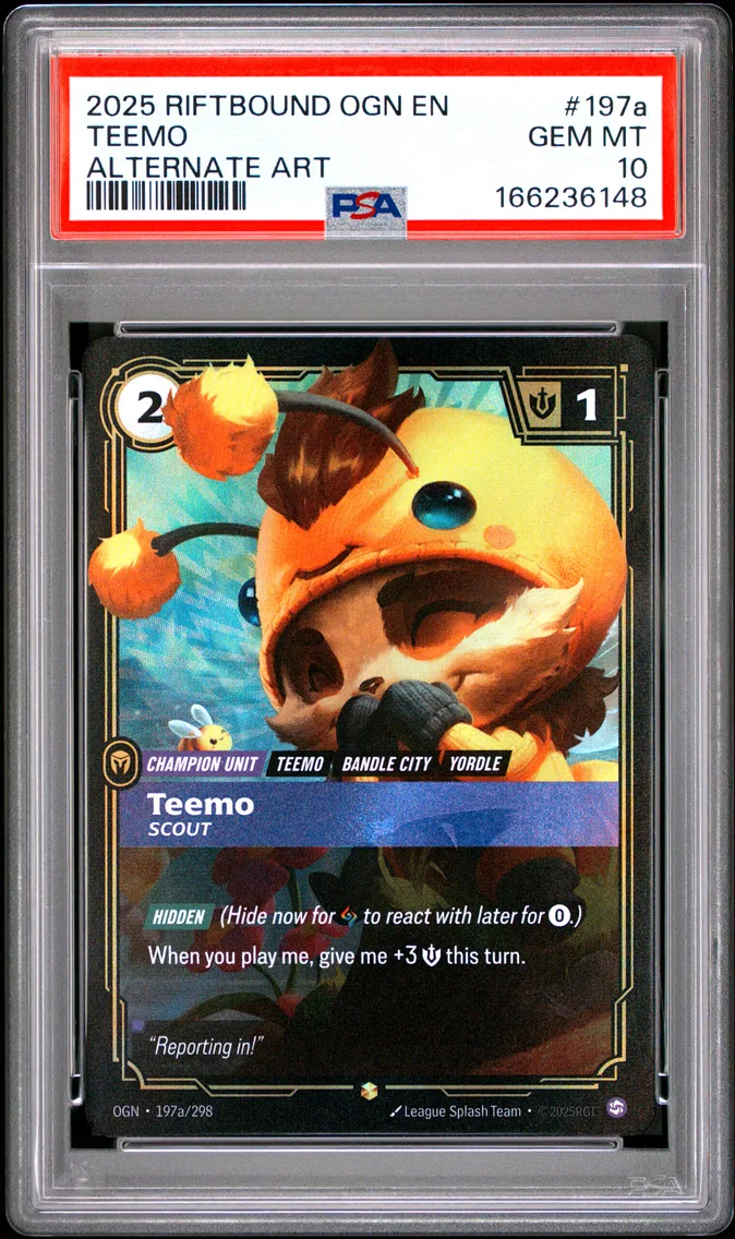 2025 #197a Teemo - Scout PSA 10 Riftbound: League of Legends Ogn-Origins