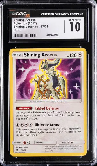 2017 #57 Shining Arceus-Holo CGC 10 Sun & Moon Shining Legends Pokemon