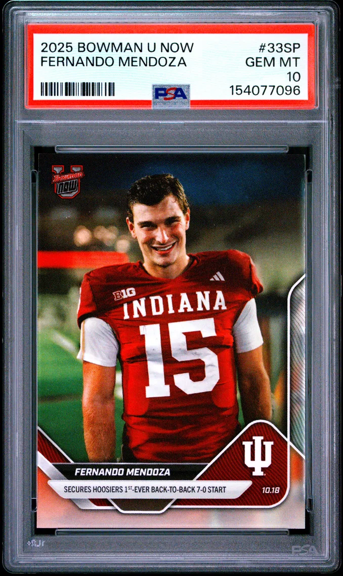 2025 #33SP Fernando Mendoza PSA 10 Bowman U Now