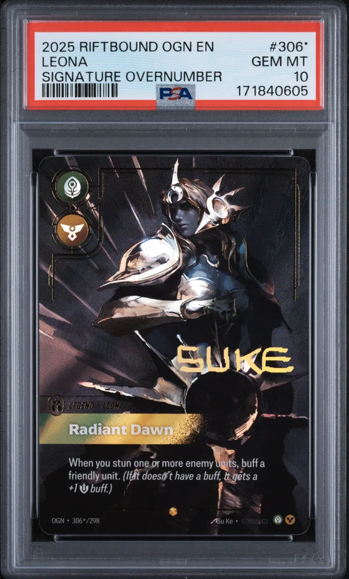 2025 #306* Leona - Radiant Dawn PSA 10 Riftbound: League of Legends Ogn-Origins