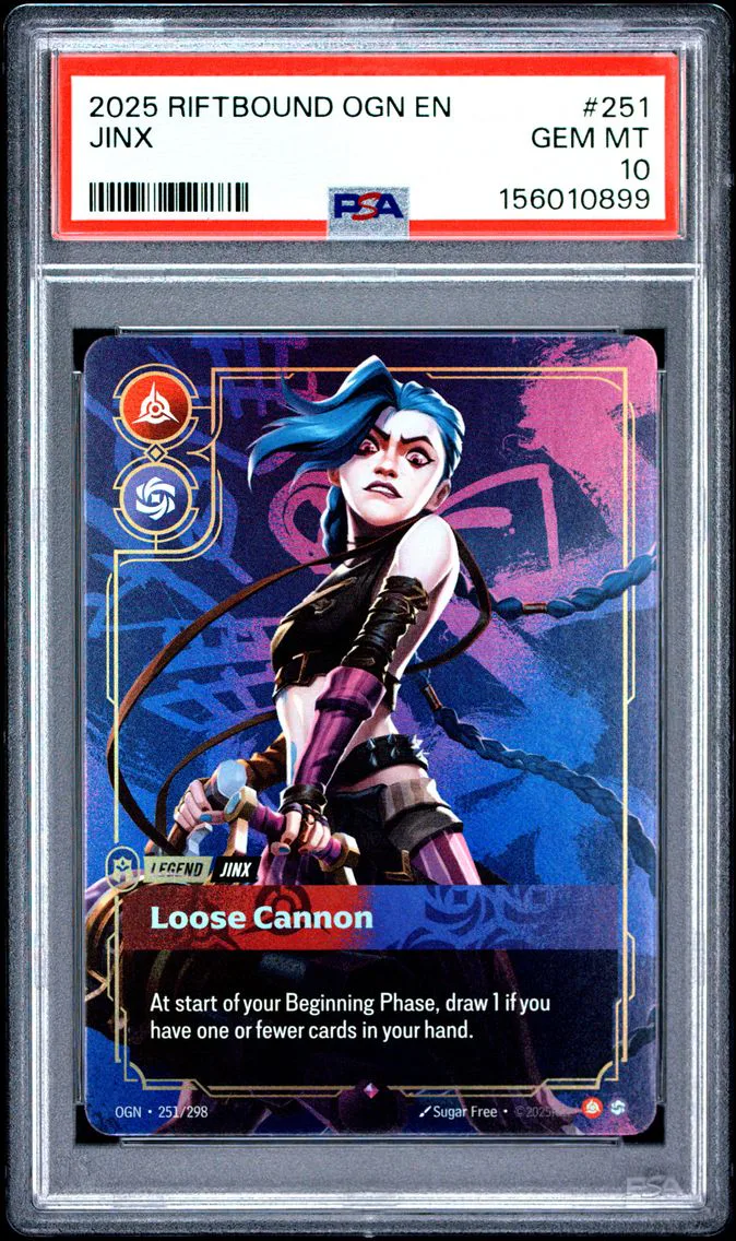 2025 #251 Jinx - Loose Cannon PSA 10 Riftbound: League of Legends Ogn-Origins