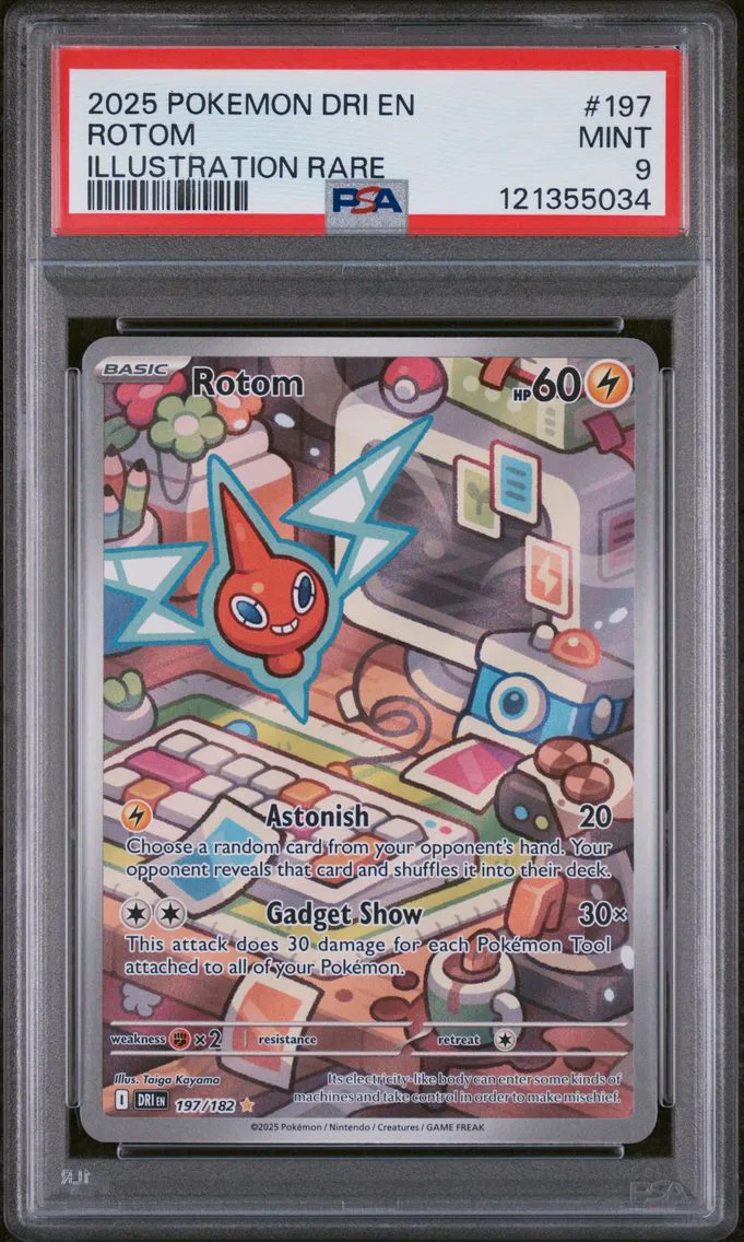 2025 #197 Rotom PSA 9 Dri EN-Destined Rivals