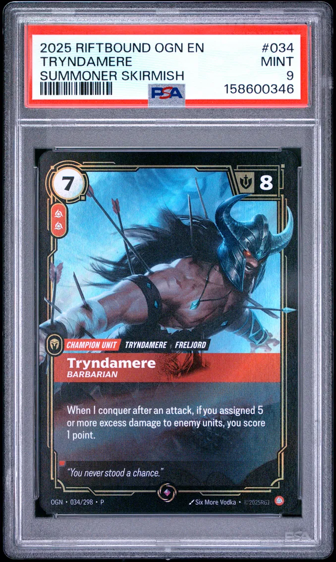 2025 #034 Tryndamere - Barbarian PSA 9 Riftbound: League of Legends Ogn-Origins